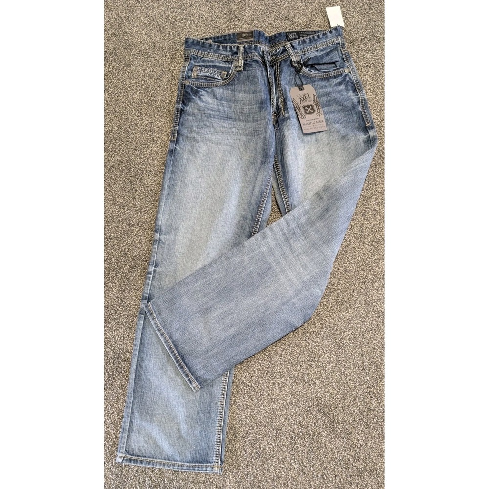 Axel Treadwell Mens 32x32 Madison Relaxed Straight Denim Blue Jeans NWT!